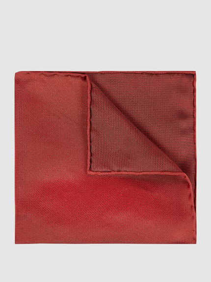 Produktfoto, Einstecktuch aus reiner Seide von Blick w kolorze bordowym, strukturalny wzór, 30x30 cm, kwadratowy kształt