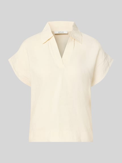 Produktfoto, lichtbeige Regular fit blouse met korte mouwen uit modalmix model 'Sinula' van OPUS, Dames, gladde textuur