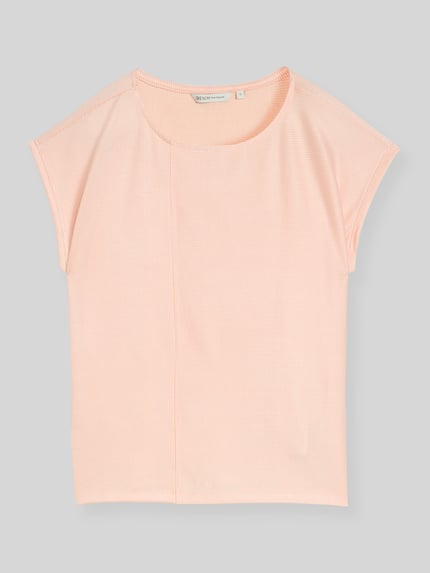 Tom Tailor Denim relaxed fit T-shirt met ronde hals Abrikoos - 2