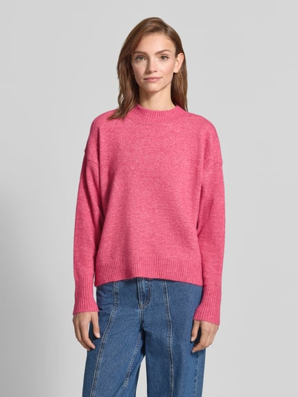 ICHI Relaxed Fit Strickpullover mit Woll-Anteil Modell 'Sage' Pink 4