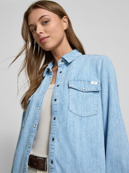 Mustang Regular fit jeansblouse met borstzakken, model 'Style Sedana' Jeansblauw - 3