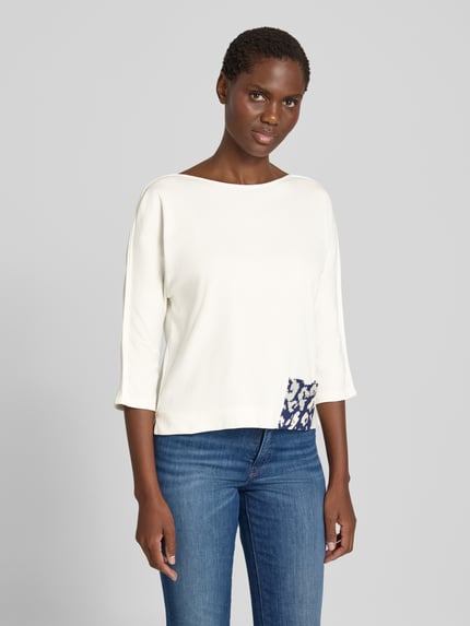 Marc Cain Regular Fit T-Shirt mit Logo-Detail Offwhite 4
