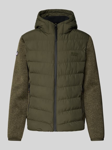 Superdry Steppjacke mit Kapuze und Reißverschlusstaschen Khaki 2