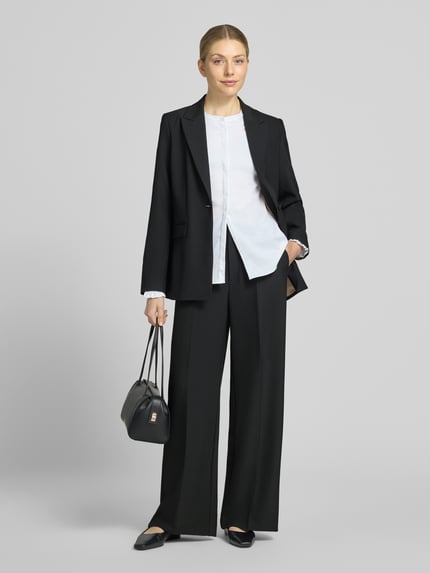 MOS MOSH Straight Fit Anzughose mit Bügelfalten Modell 'Leya Miley' Black 1