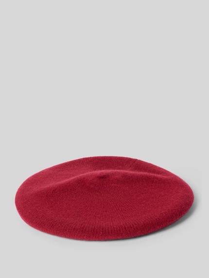 Productfoto, Béret aus reinem Kaschmir van Christian Berg Woman, effen design, dameshoed in rood met zachte textuur, Dames, kasjmier,