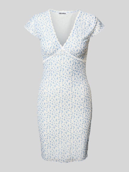 REVIEW Minikleid mit V-Auschnitt Weiss 2