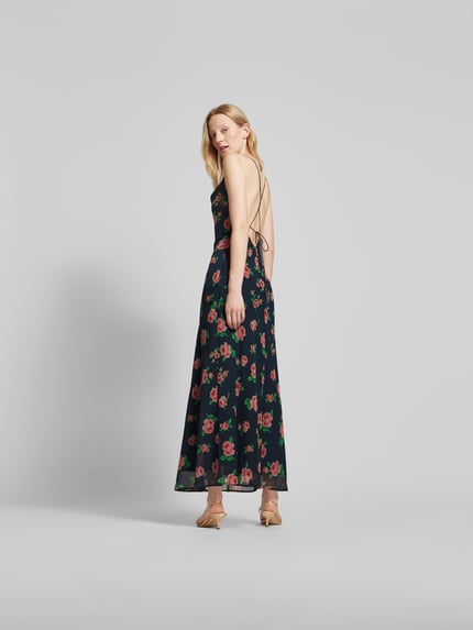 ROTATE Maxi-jurk met bloemenmotief Marineblauw - 5