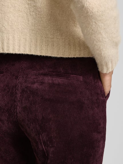 CAMBIO Wide Fit Cordhose mit Bügelfalten Modell 'Amelie' Bordeaux 3
