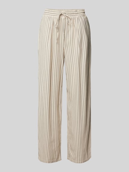 VERO MODA Loose Fit Bundfaltenhose aus Viskose-Leinen-Mix Modell 'JESMILO' Beige 2