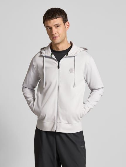 BOSS Green Regular Fit Sweatjacke aus Baumwoll-Mix Hellgrau 4