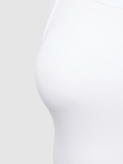 SCHIESSER Top z drobnym prążkowaniem model ‘PURE RIB’ Biały 2