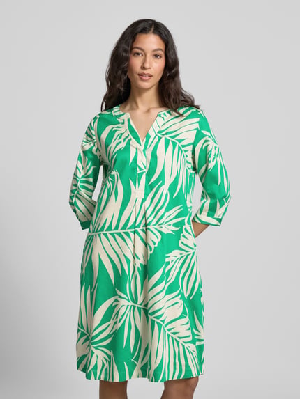 Milano Italy Knielanges Kleid mit Tunikakragen Gruen 4