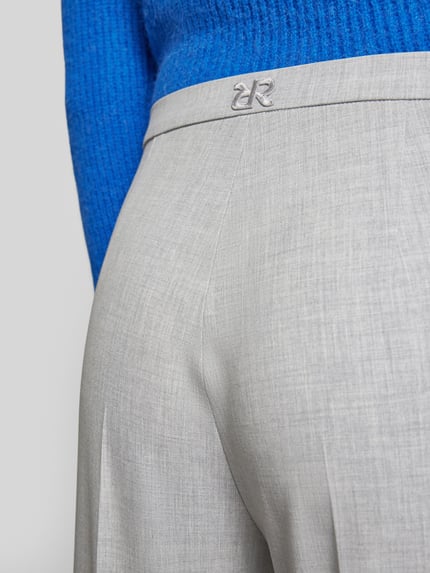 Raffaello Rossi Flared stoffen broek met siernaden en viscoe, model 'DORO' Lichtgrijs gemêleerd - 3