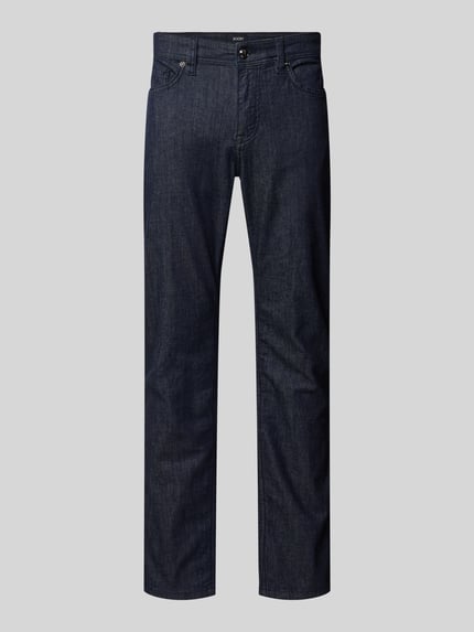 Produktfoto, Modern Fit Jeans mit Eingrifftaschen Modell 'Fortress' von JOOP! Collection, dunkelblau, Baumwoll-Elasthan-Mix, Herren, strukturierte Jeans-Optik