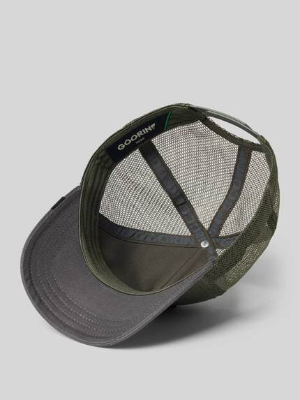 Produktfoto, Trucker Cap mit Stitching Modell 'Boss' von GOORIN BROS., mieszanka bawełny, daszek wzmocniony, regulowana długość, oliwkowy, haft, struktura siateczki