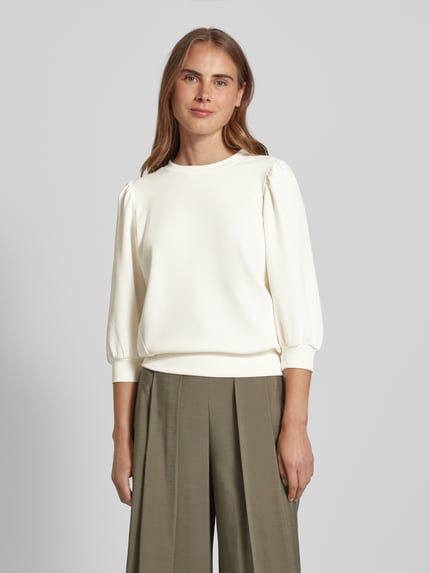 Selected Sweatshirt met 3/4-mouwen Wit - 4