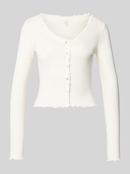 ONLY Slim Fit Langarmshirt aus Baumwoll-Mix Modell 'LAILA' Offwhite 2