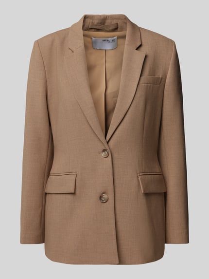 Selected Blazer met klepzakken model 'RITA' Camel gemêleerd - 2