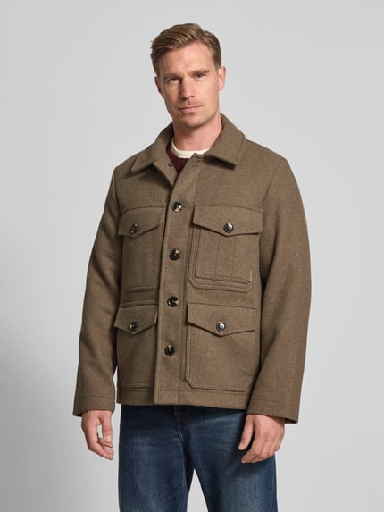 Tommy Hilfiger Kurtka o kroju regular fit z mieszanki wełny Szarobrązowy 4