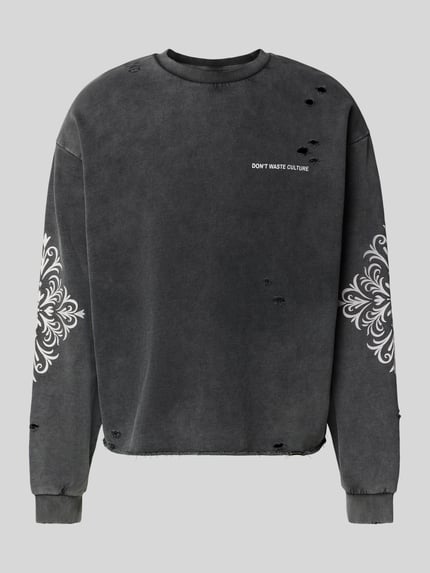 Don´t Waste Culture Bluza z efektem znoszenia model ‘Urwen’ Antracytowy 2