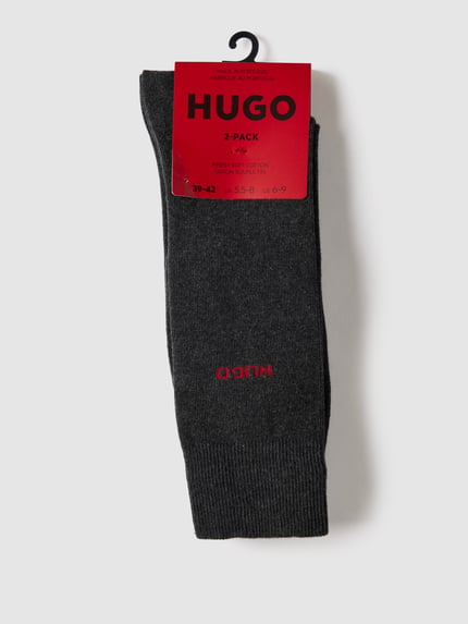 HUGO Sokken met labeldetail in een set van 2 paar Donkergrijs gemêleerd - 3