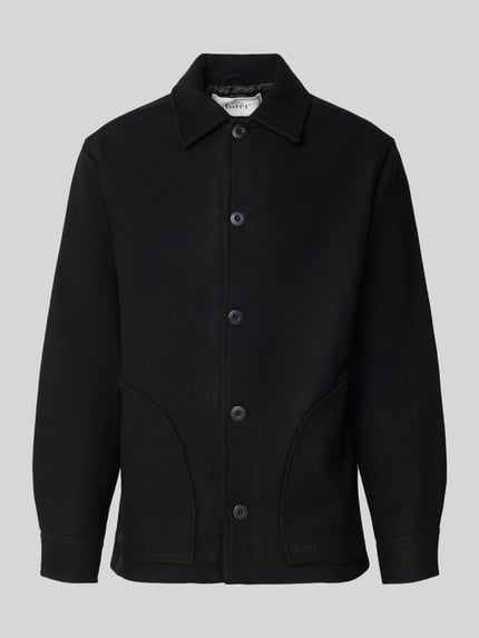 Produktfoto, Jacke mit Umlegekragen und Knopfleiste Modell 'CAVE' von Forét aus Baumwoll-Viskose-Mix in Schwarz, Regular-Fit