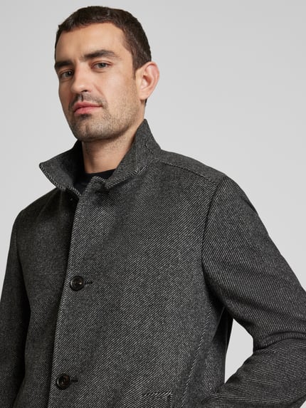 JOOP! COLLECTION Lange jas met opstaande kraag, model 'Maron' Antraciet - 3