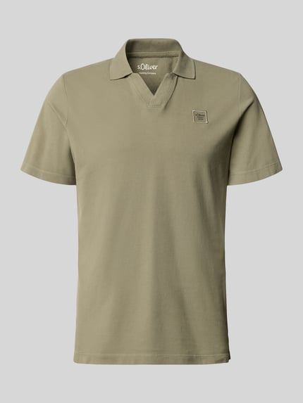 Produktfoto, Regular Fit Poloshirt aus reiner Baumwolle von s.Oliver RED LABEL, Optik: Unifarben, Piqué, Polokragen, Label-Patch, Kurzarm