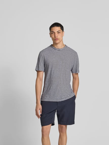 Officine Générale T-shirt z frotte Granatowy 4
