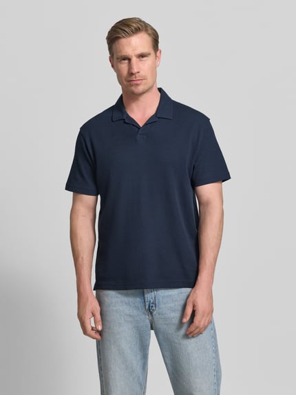 Tom Tailor Denim Relaxed fit Poloshirt van Katoenmix Marineblauw - 4