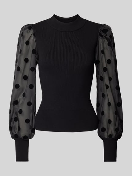YAS slim fit blouse met ballonmouwen model 'DOTME' Zwart - 2