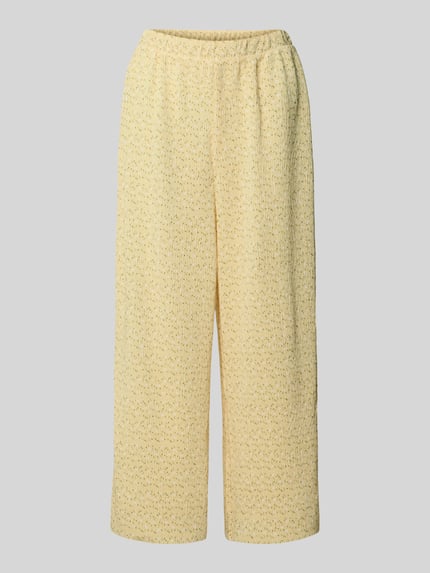 PIECES regular fit culotte met all-over motief model 'FLORA' Lichtgeel - 2