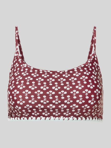 The Upside Biustonosz typu bralette z wyhaftowanymi detalami Bordowy 2