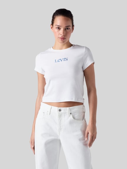 Levi's® Regular Fit T-Shirt aus Baumwoll-Mix Weiss 4