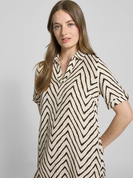 Tom Tailor Figurumspielendes Minikleid aus Leinen-Mix Beige 3
