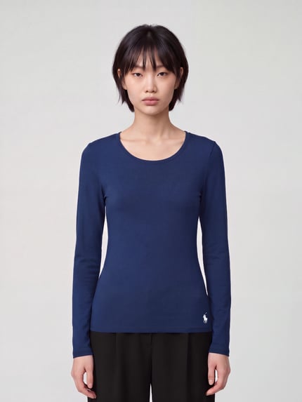 Polo Ralph Lauren Slim fit shirt met lange mouwen van katoenmix Donkerblauw - 4