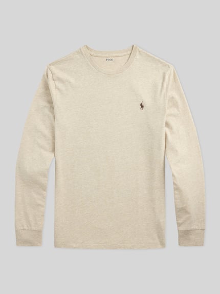 Polo Ralph Lauren Regular Fit Langarmshirt aus reiner Baumwolle Offwhite 2