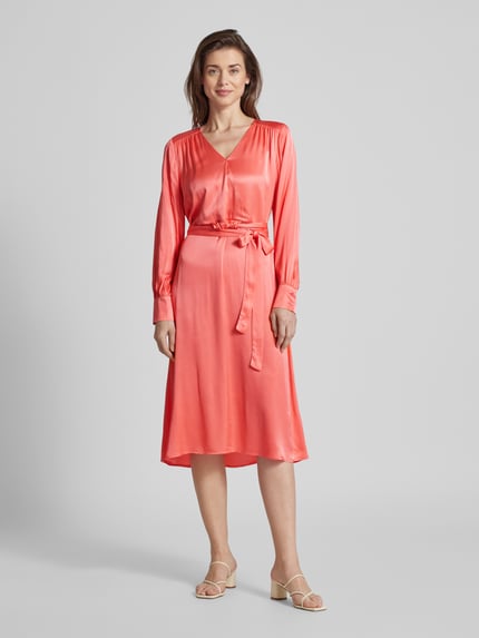 Milano Italy Midi-jurk in wikkellook van viscose Koraal - 4