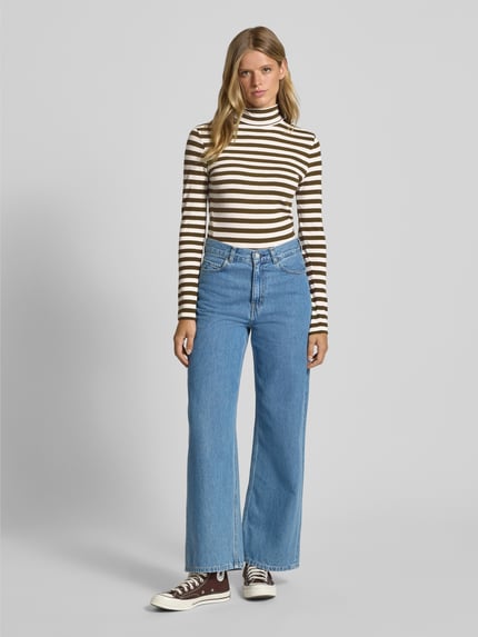 Marc O'Polo DENIM Bluzka z długim rękawem o kroju slim z czystej bawełny Oliwkowy 1