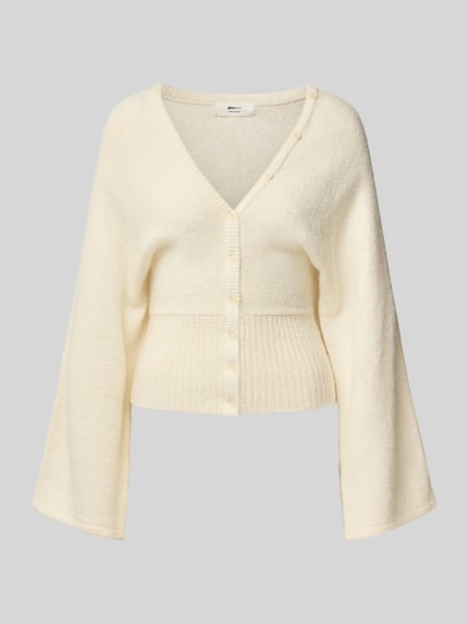 Gina Tricot Regular Fit Strickjacke mit Woll-Anteil Ecru 1
