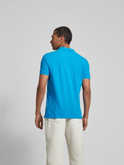 MAISON KITSUNÉ Koszulka polo z aplikacje z motywem Królewski niebieski 5