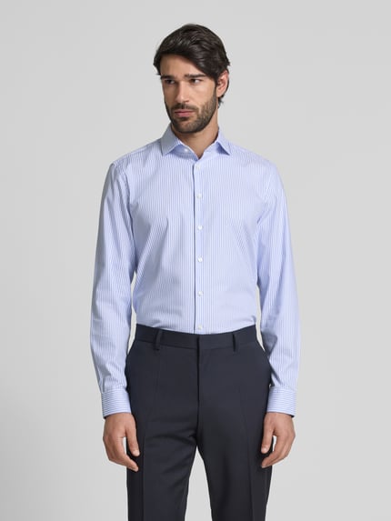 Jake*s Slim Fit Business-Hemd mit Knopfleiste Bleu 4