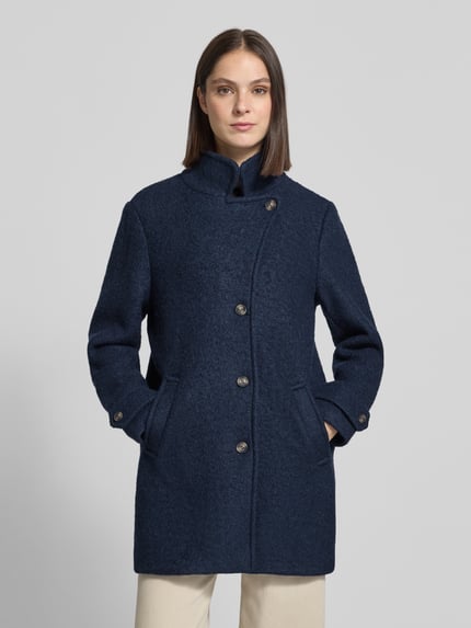 ICHI Jacke aus Lanawolle mit Stehkragen Modell 'STIPA' Marine 4