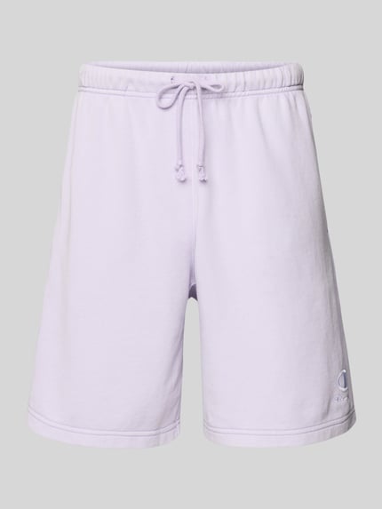 Champion Bermudy o kroju regular fit z wyhaftowanym logo Jasnofioletowy 2