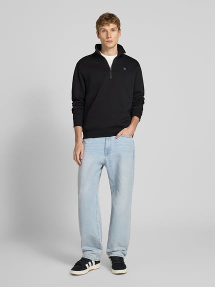 G-Star RAW Sweatshirt mit Troyer-Kragen und Logo-Stitching Black 1