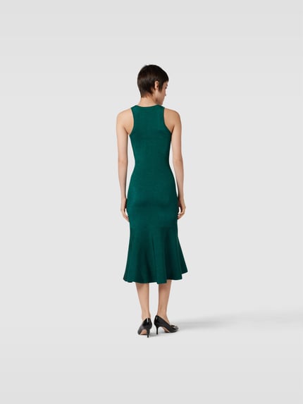 Victoria Beckham Midijurk in glanslook Donkergroen - 5