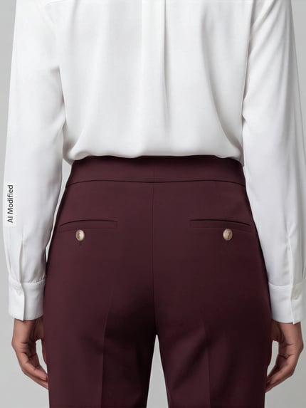 SEDUCTIVE spodnie o kroju regular fit o kroju szerokim z dodatkiem wiskozy model 'ALARA' Bordowy 3