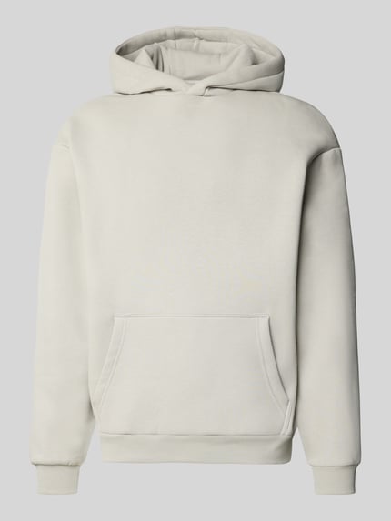 Produktfoto, Regular Fit Hoodie aus Baumwoll-Mix mit Kapuze von URBAN CLASSICS, mieszanka bawełny, krój regular fit, kaptur, kieszeń kangurka, długość tyłu w rozmiarze M 70 cm, długość rękawów w rozmiarze M 65 cm, neutralny beżowy kolor, gładka tekstura.