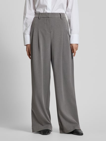 MSCH Copenhagen Baggy fit stoffen broek met plooien, model 'Henrika' Middengrijs - 4