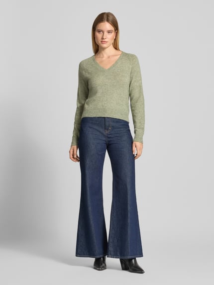VERO MODA Pullover mit V-Ausschnitt Modell 'VMTEAK' Schilf 1